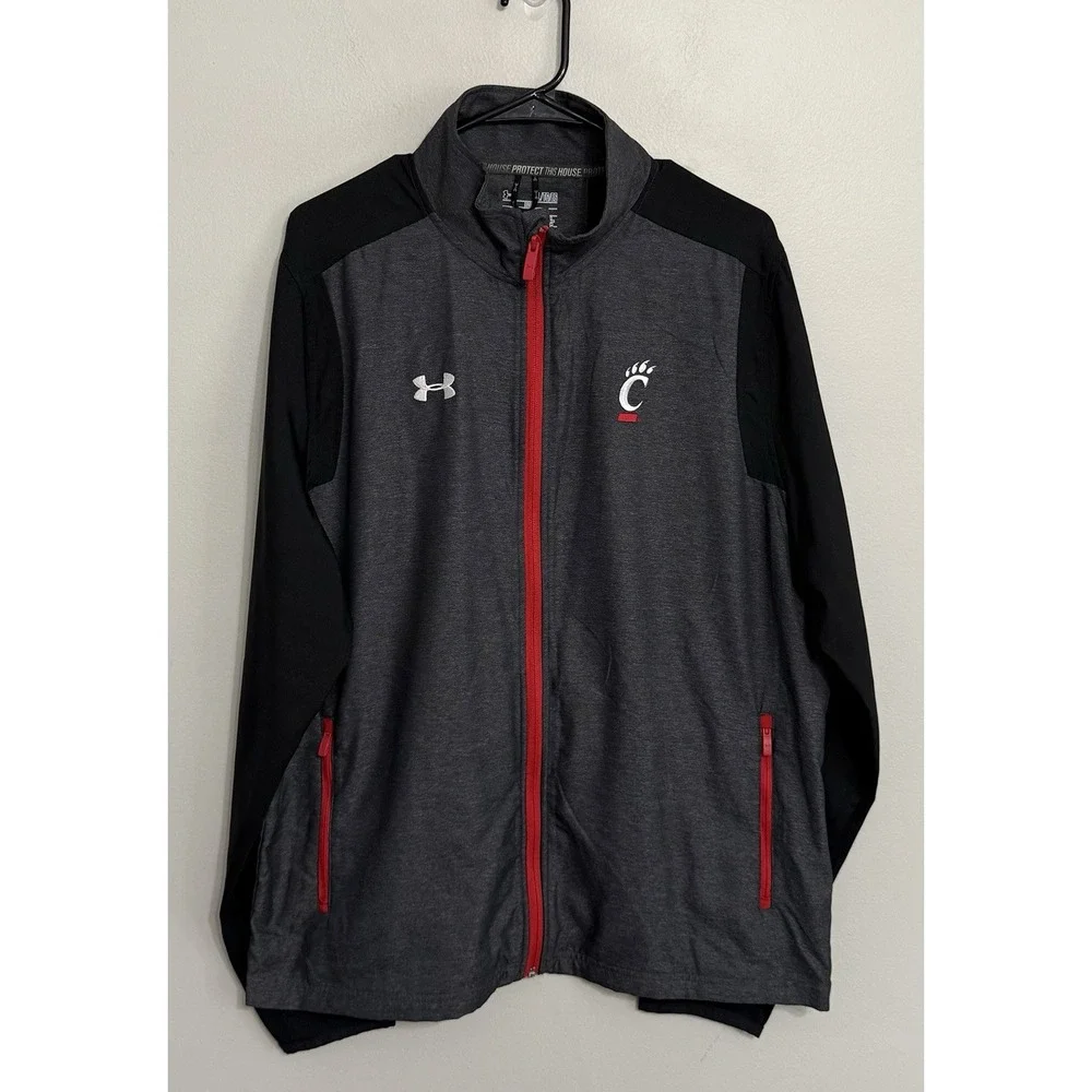 Under Armour Men's XL Cincinnati Bearcats Gray Full Zip Warmup Track Jacket